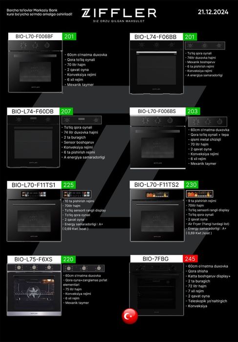 Духовка встроенная для кухни от компании Ziffler