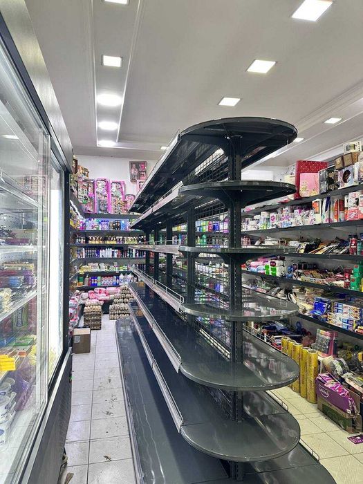 Савдо стеллажлари доконлар ва озик овкат маркетларига полкалар стеллаж