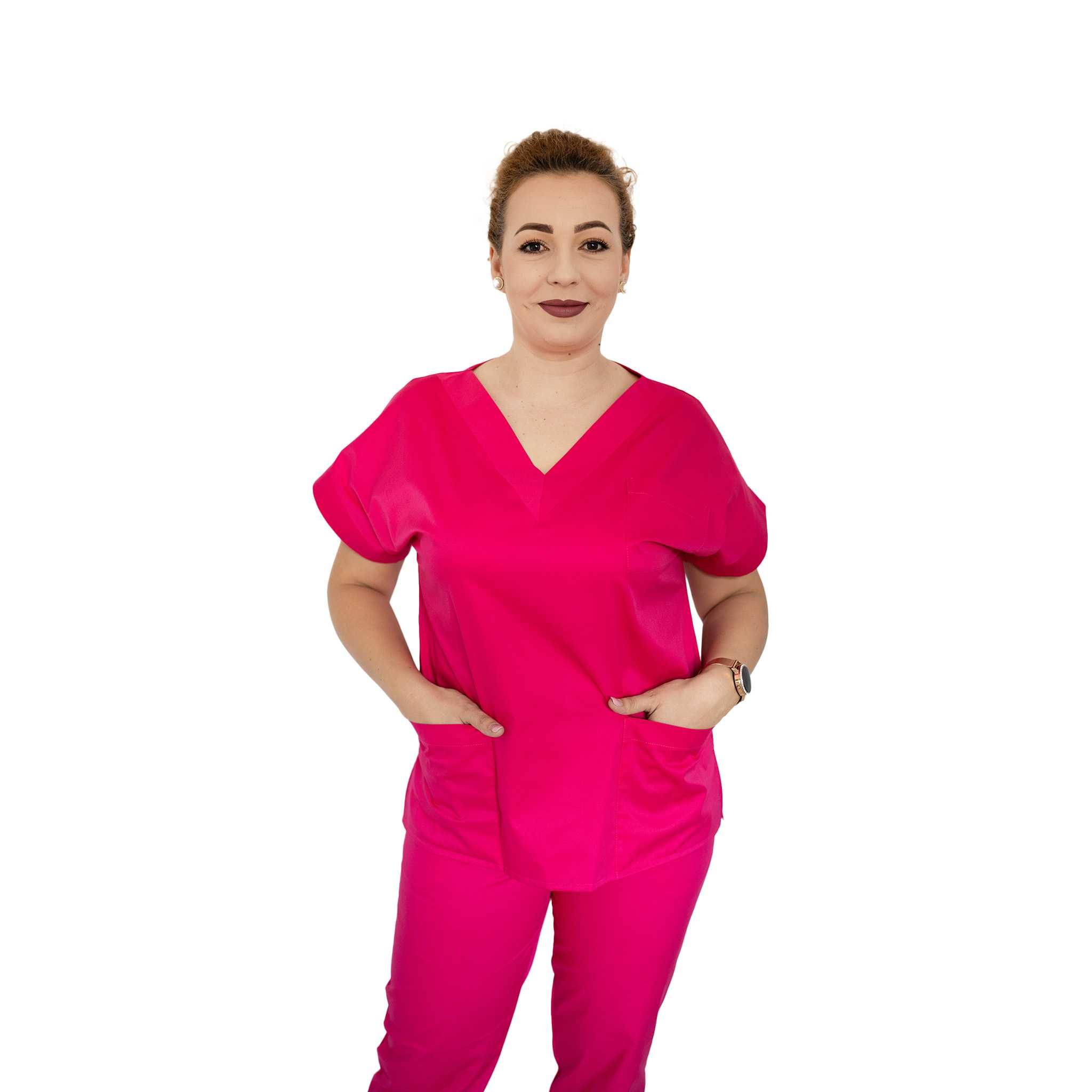 Costum medical Classic STRECH – Roze