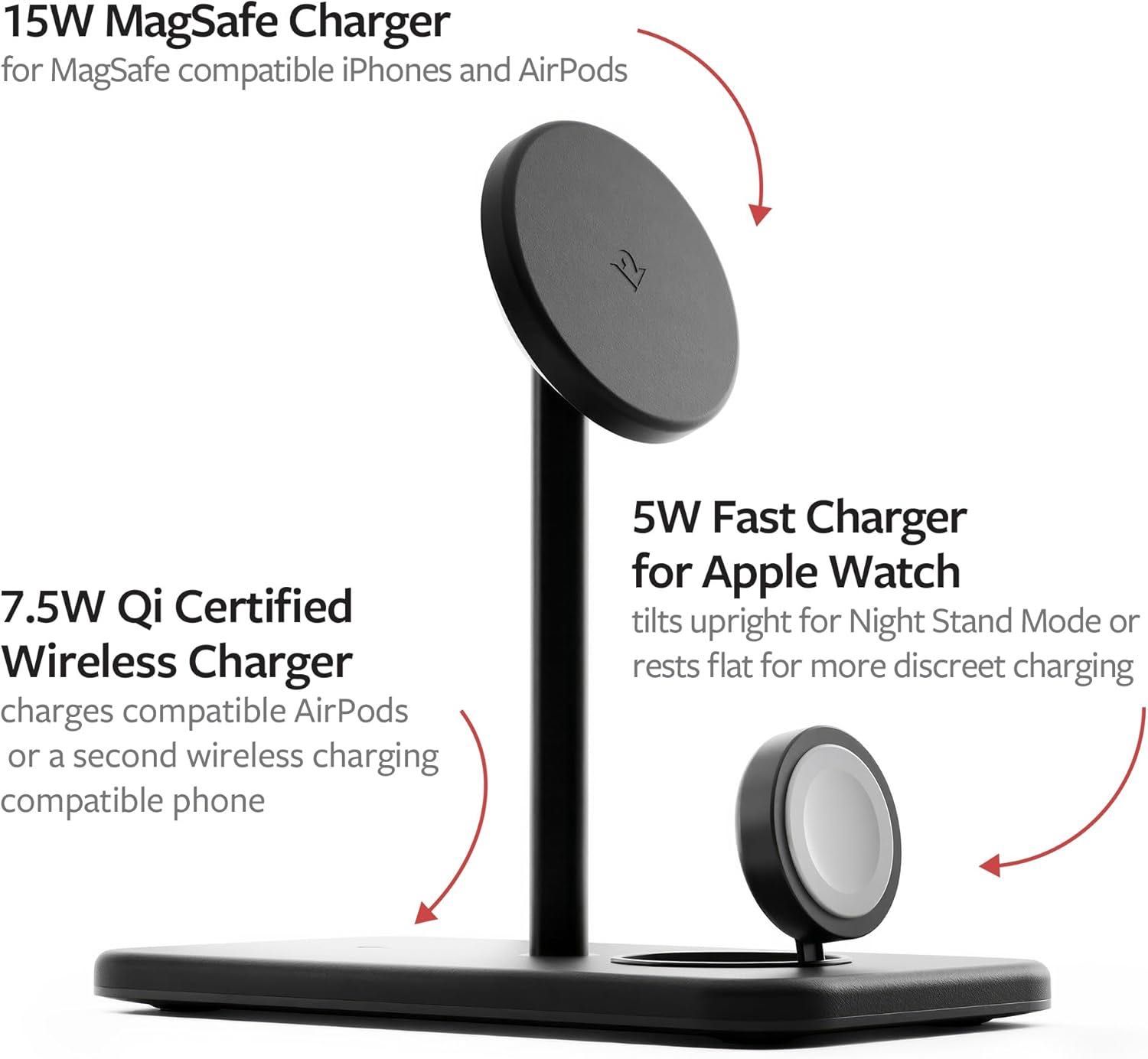 Беспроводная зарядная станция Twelve South HiRise 3 Deluxe 3 в 1
