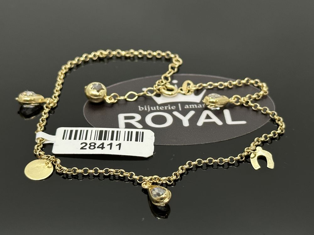 Bijuteria Royal: Brățara picior aur nou 14k/ 2.48 gr