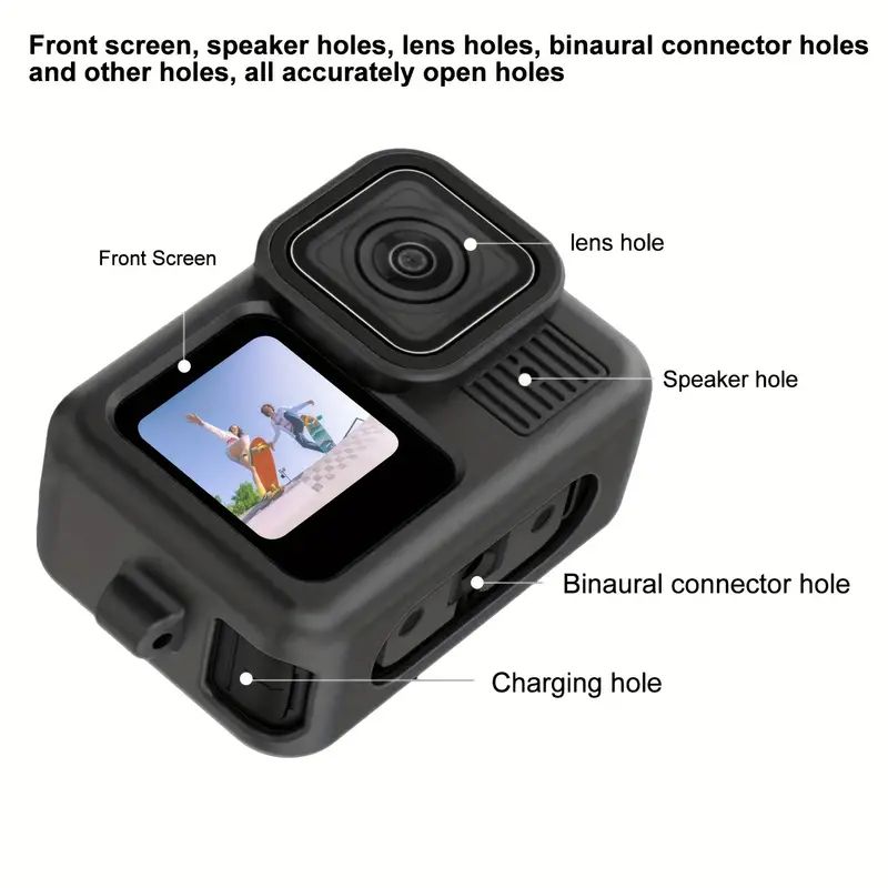 Калъф GARV за GoPro Hero 13 Black, Силикон, Черен