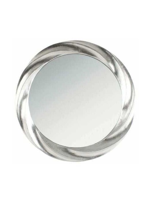 Кръгло огледало със сребриста рамка