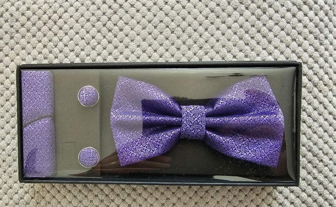 Set nou papion batista și butoni pentru costume