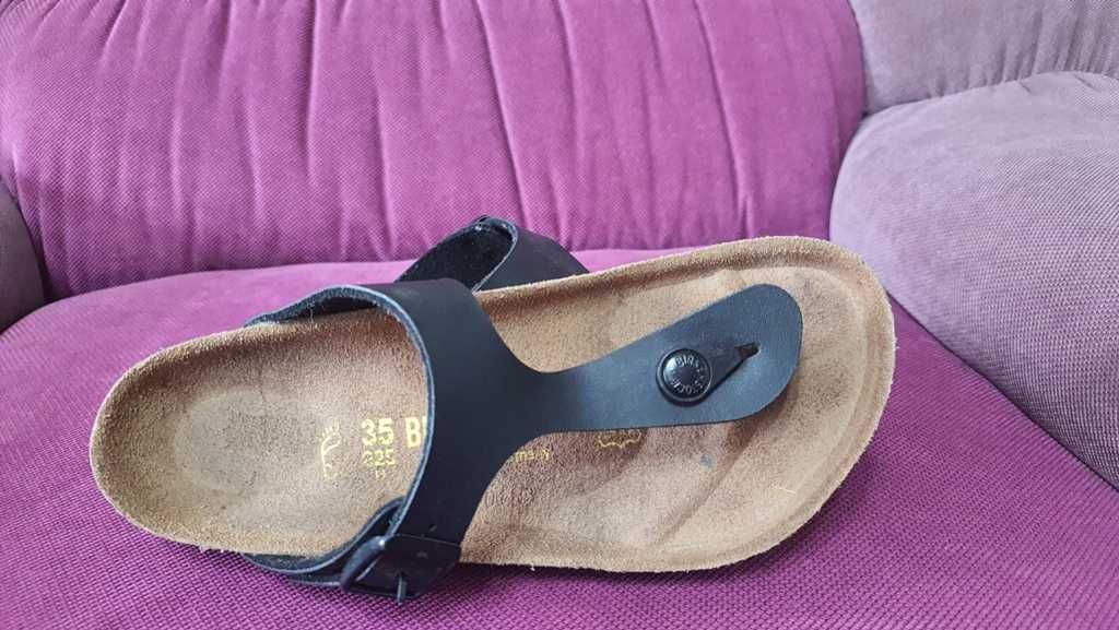 Sandale saboti Birkenstock gizeh thong sandal black marimea 35