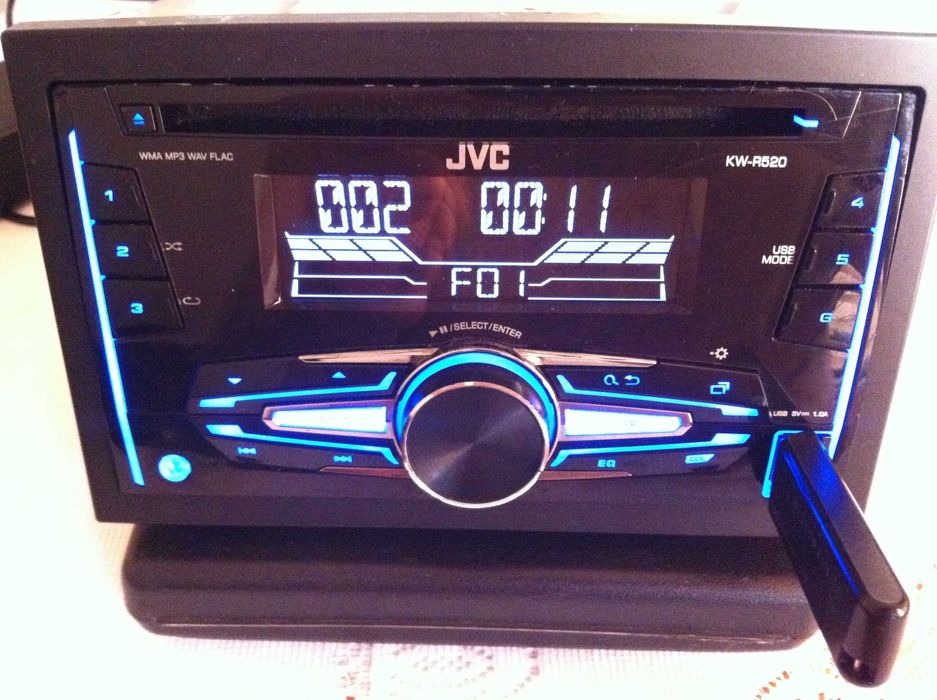 Radio CD JVC KW-R520  USB AUX Android  subwoofer control, (statie
