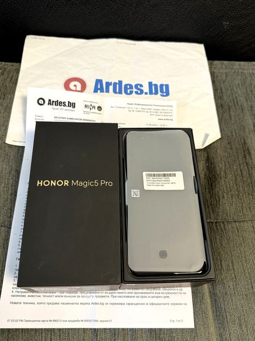 КАТО НОВ 512GB Honor Magic 5 Pro Гаранция Ardes 2025 Green / Зелен
