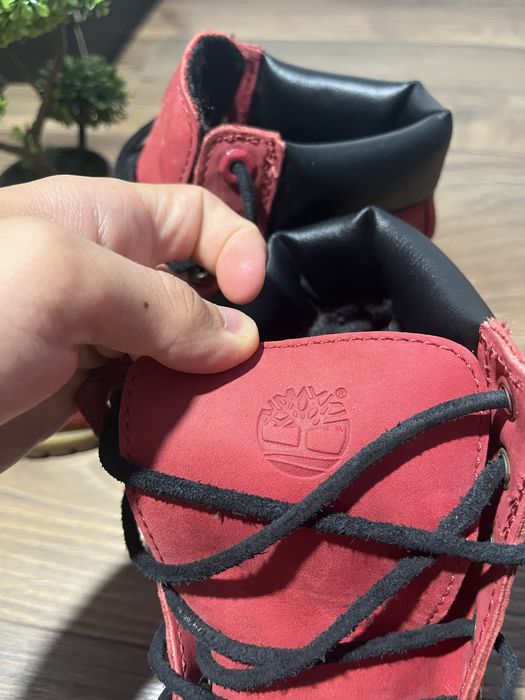 Ghete Timberland 6 Inch Premium Nubuck Red Waterproof
