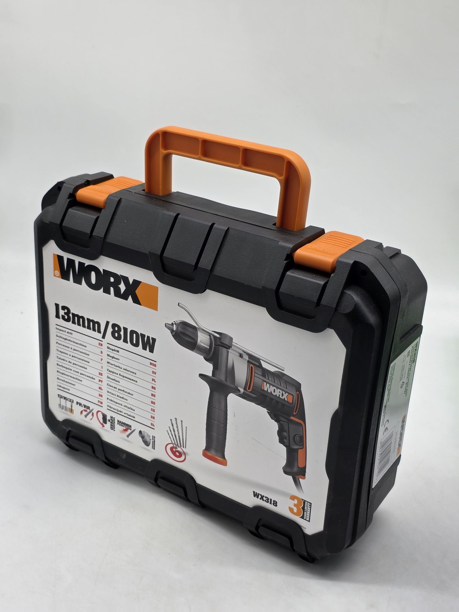 Masina de gaurit cu percutie Worx WX318 810W, 3000 r/min, accesorii in