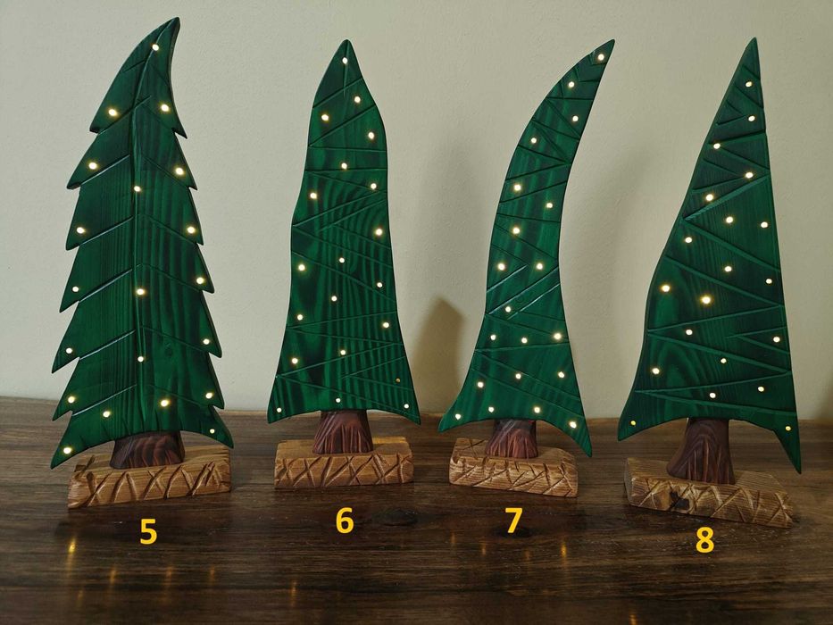 Brad ornamental de Craciun din lemn natural – Handmade, ECO, 32cm