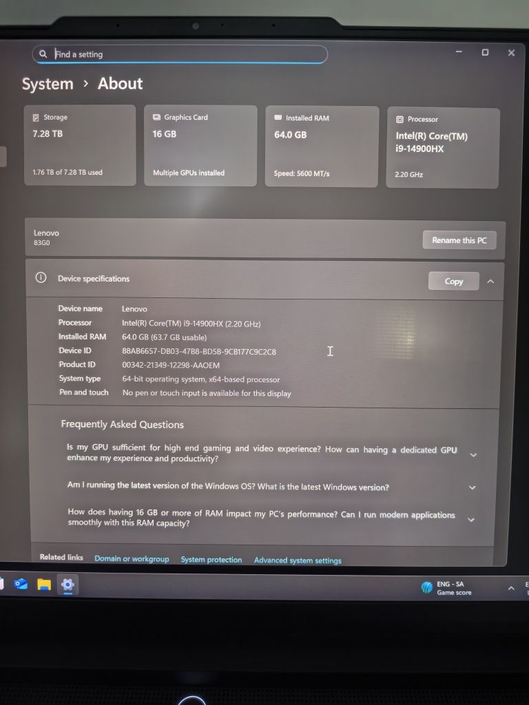 Lenovo Legion 9 i9-14900HX RTX 4090