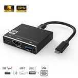 3in1 Convertor USB-C la HDMI 4K + USB 3.0 + USB tip C telefon laptop