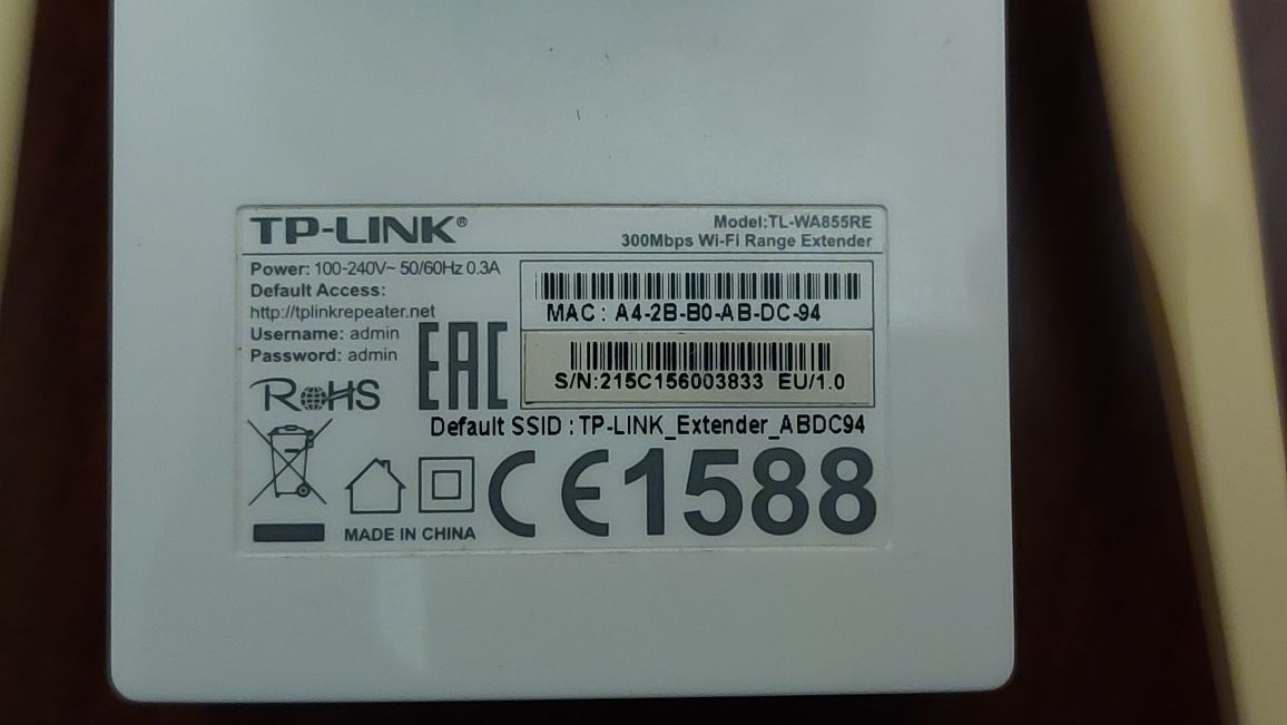 Range Extender  TP-Link TL-WA855RE