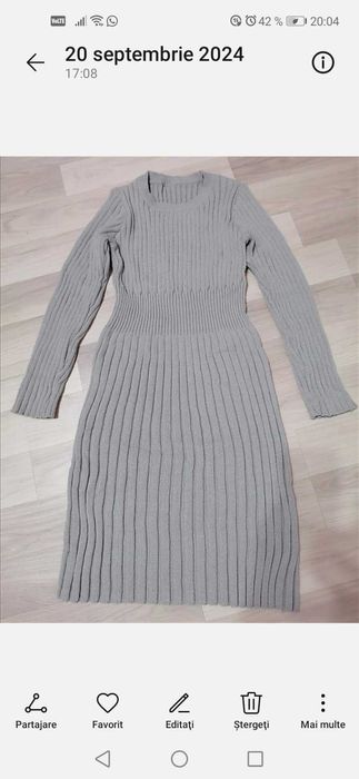 Rochie tricotata gri