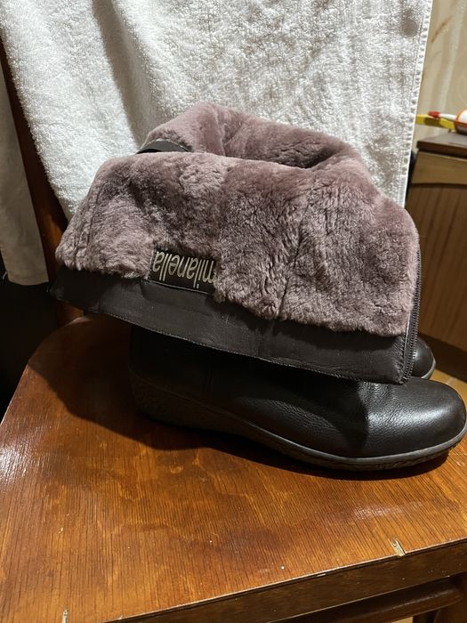 Зимние кожанные сапоги