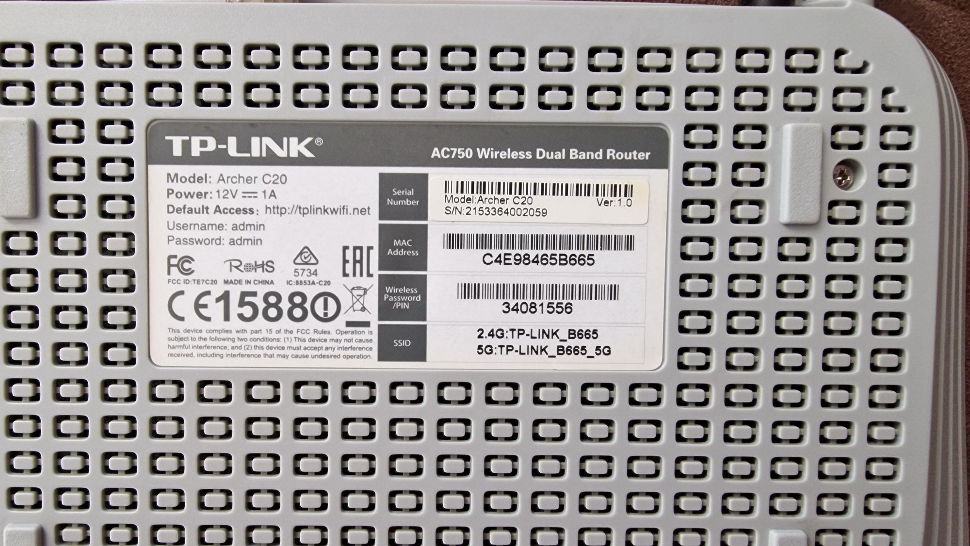 Router wireless Tp-Link AC750 Archer C20