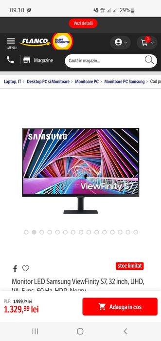 Monitor Samsung 32 " Nou Sigilat