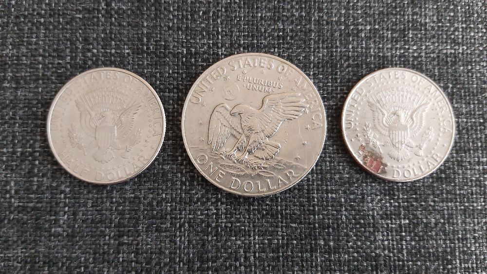Лот от три монети One Dollar, Half Dollar