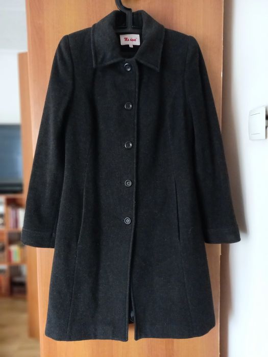 Palton negru lana 80%