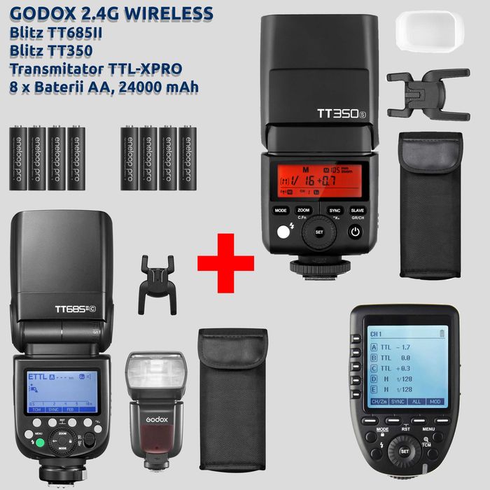 Set 2 blitzuri Godox TT685iiic, TTL XPRO-C, TT350c