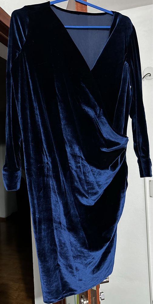 Rochie de catifea bleumarin gravide