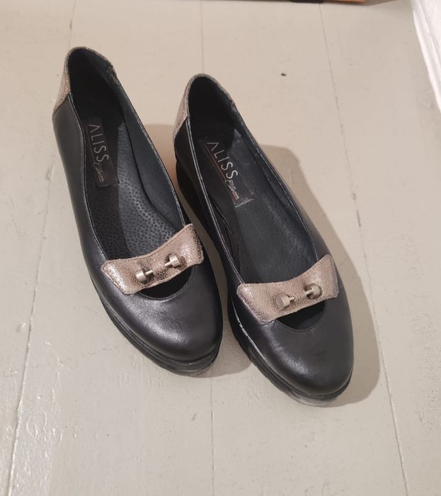 Balerini platforma din piele Aliss