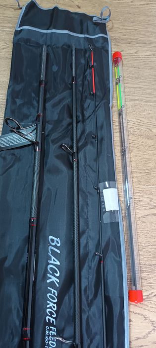 SET 2 Feedere FL BLACK FORCE 3.60 Actiune 60-180 + 2 Mulinete FL Spark