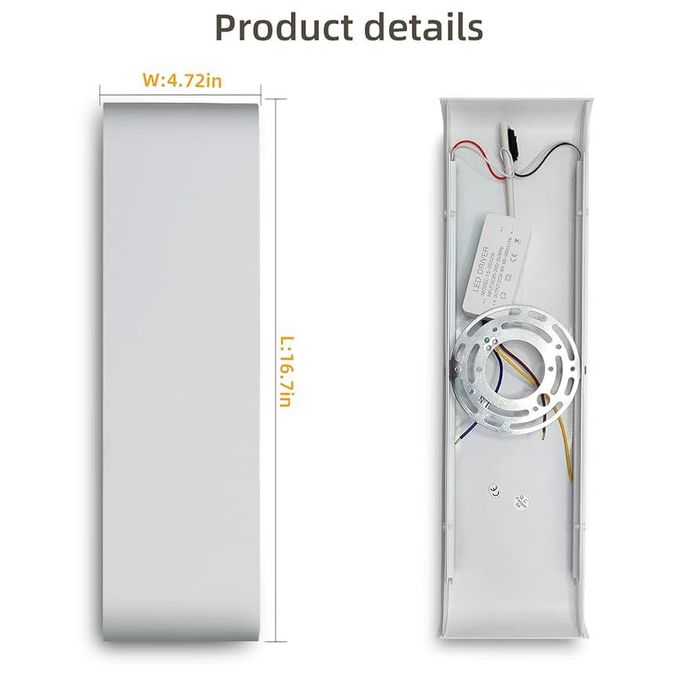 Модерен LED стенен аплик KICAAO – 2 броя (15.7 инча, 20W, 3000K)