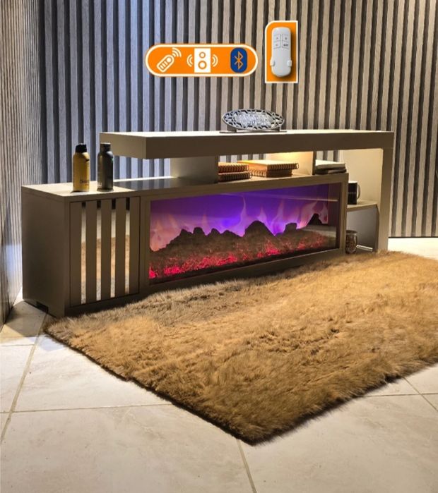 Декоративна камина заедно с шкаф