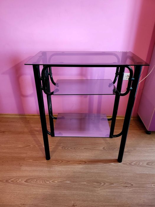 Стойка за телевизор - метал и стъкло