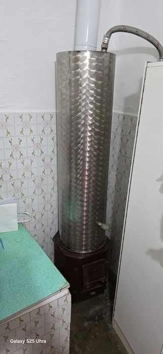 Boiler de inox pe lemne, nefolosit