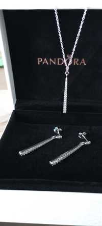 Set bijuterii din argint rodiat cu zirconii, Pandora