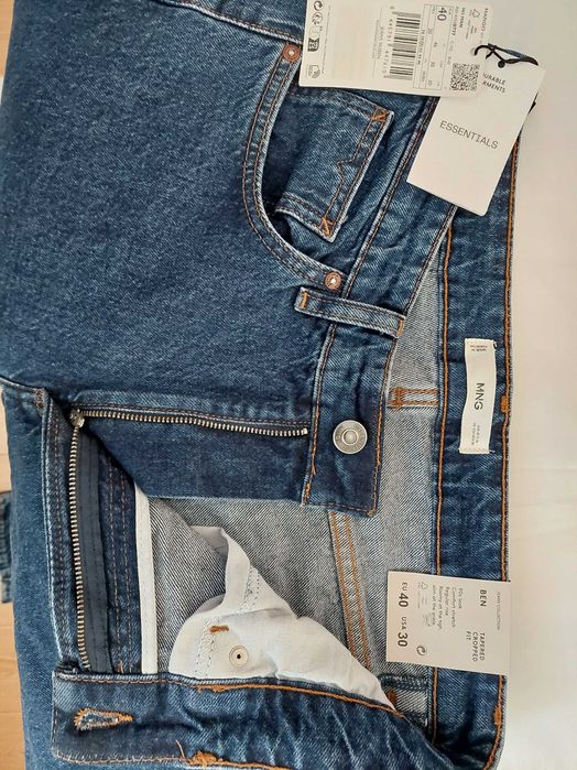 Blugi Ben tapered cropped  albastru inchis barbati 40 noi cu eticheta