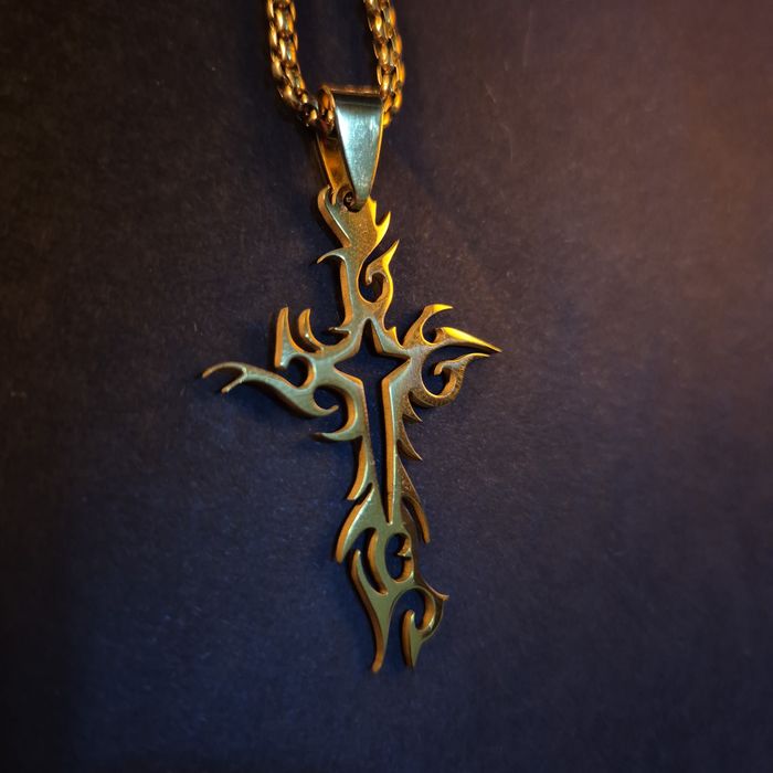 lant cu cruce din otel inoxidabil