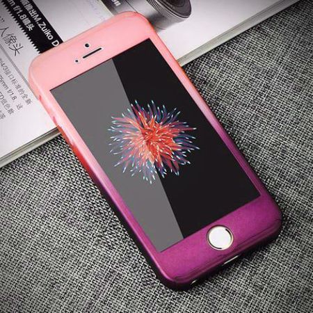 Husa telefon full Apple Iphone 6 Plus /6S Plus Red-Pink + folie