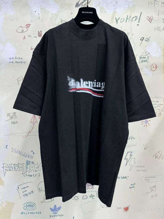 Мъжка Тениска Balenciaga oversized Бяла и Черна