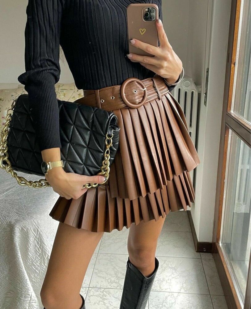 Кожена пола Zara