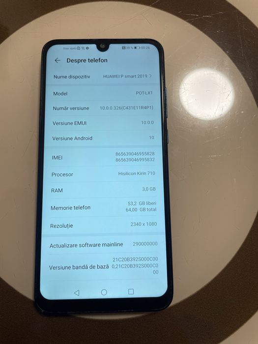 Huwei P smart 2019 , 64GB , Blue