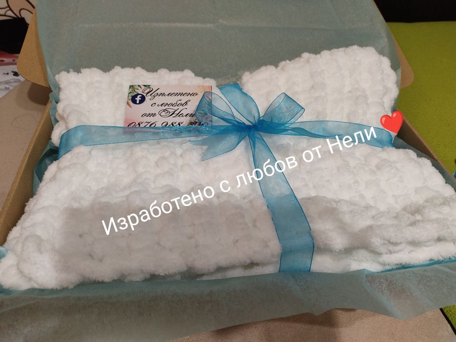Ръчно плетени Пелена ,бебешки буйки лента за глава Комплект Клипс