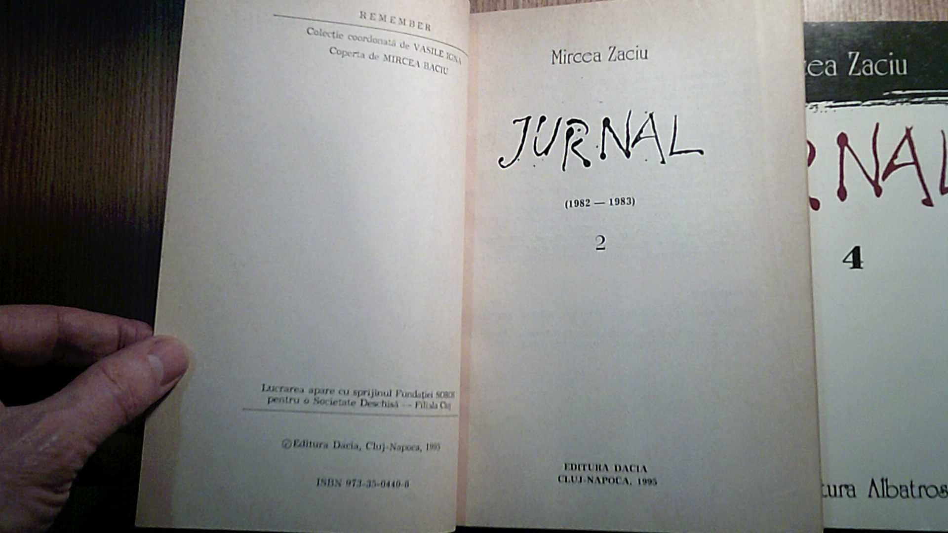 Mircea Zaciu -Jurnal 6 vol (Dacia 1993-1995; Albatros 1996; Limes 2020