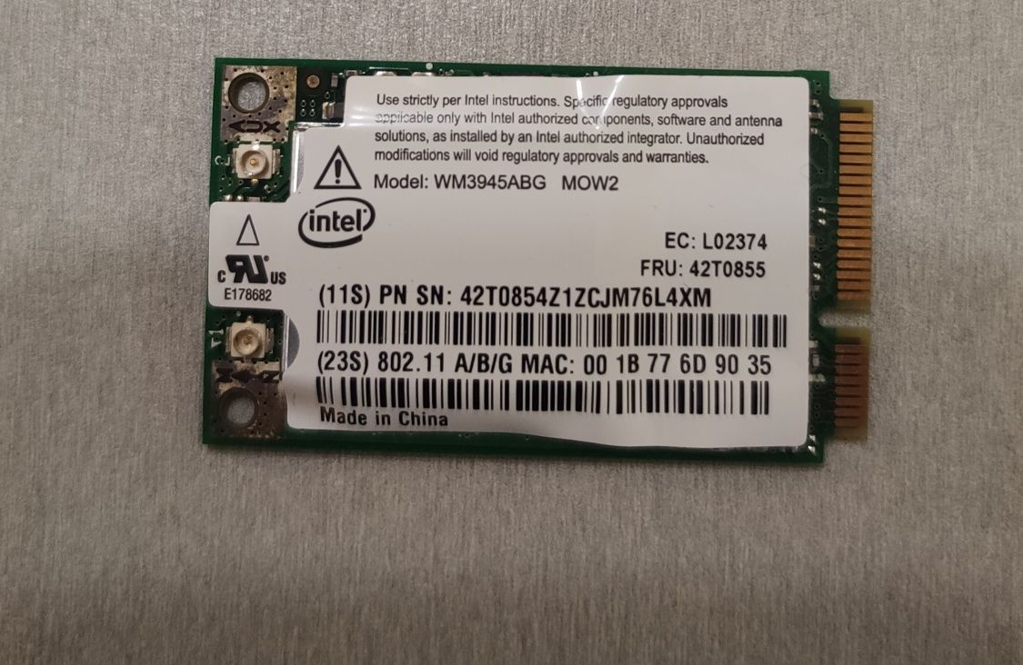 Intel WM3945ABG MOW2 Wi-Fi карта за лаптоп