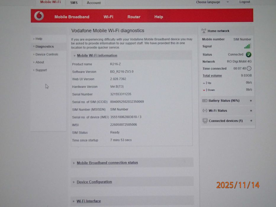 Router/Hotspot 4G cu acumulator: ZTE R216-Z - liber in orice retea
