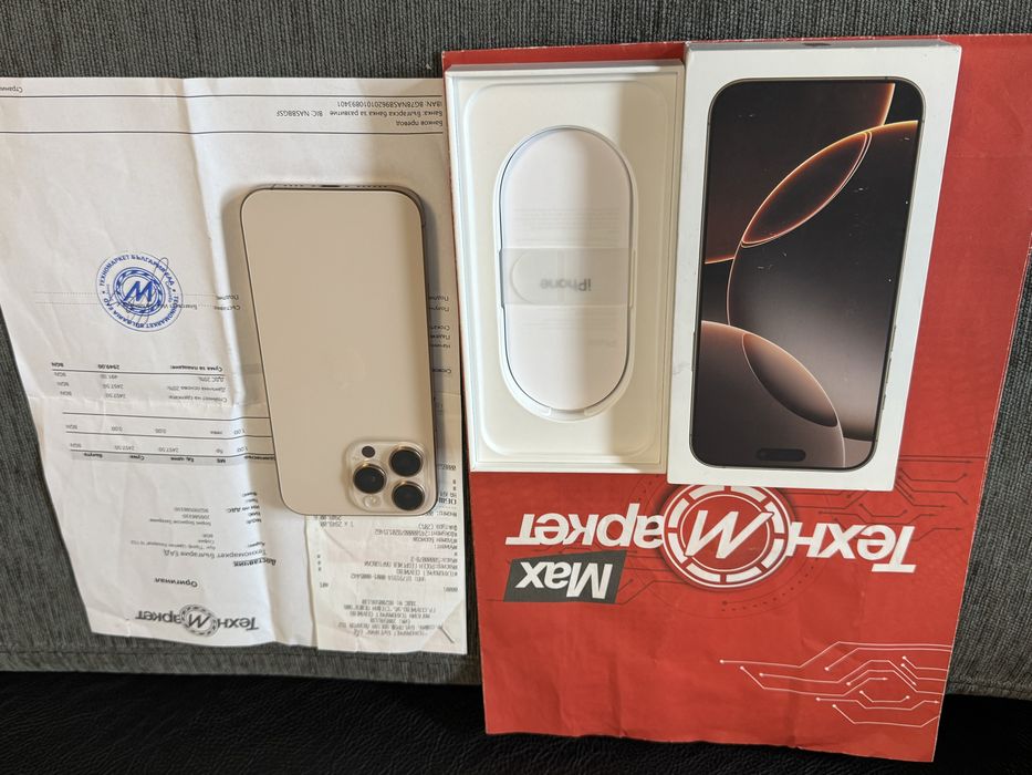 КАТО НОВ 256GB iPhone 16 Pro Max Техномаркет Гаранция 2026 Desert