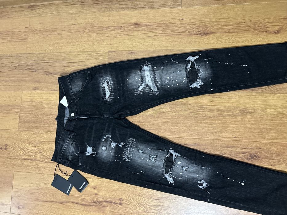 blugi dsquared D2 negru cu gri noi