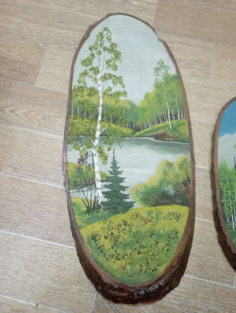 Картины на спиле дерева