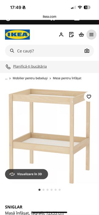 Masuta de schimbat bebe ikea