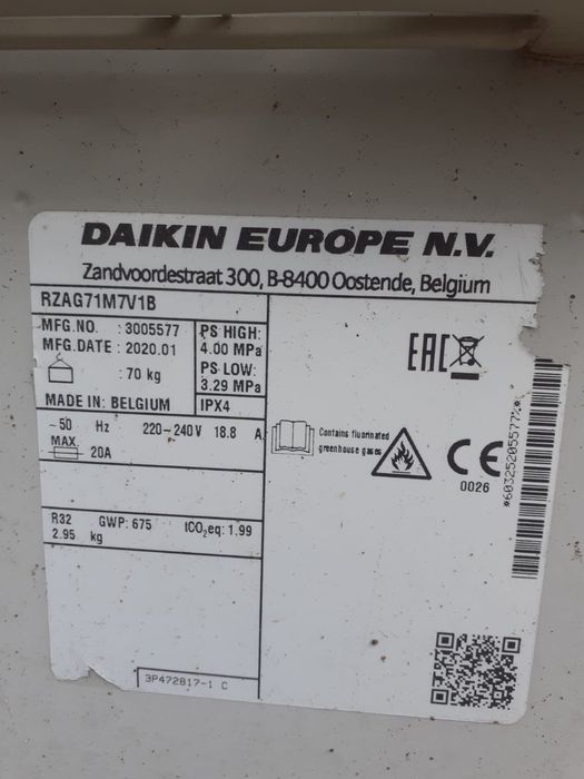 Aer cond Daikin 24000 btu inverter