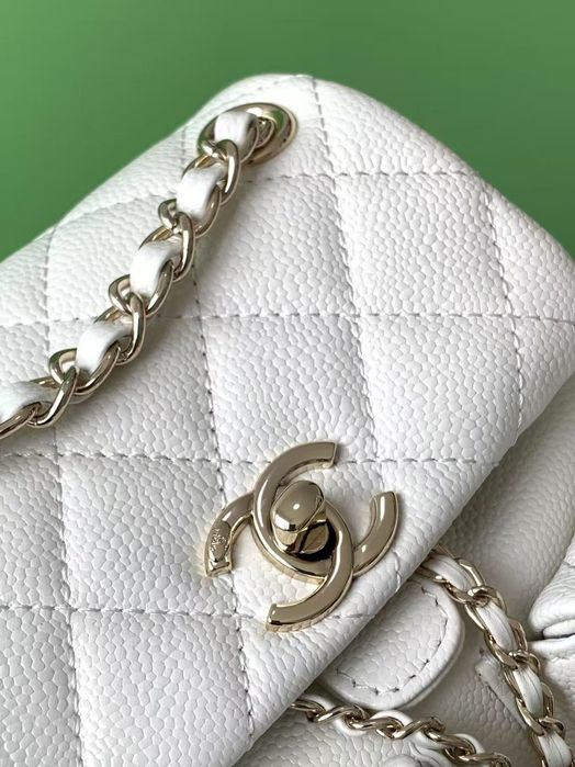 Rucsac Chanel 18x17cm, alb tip Premium