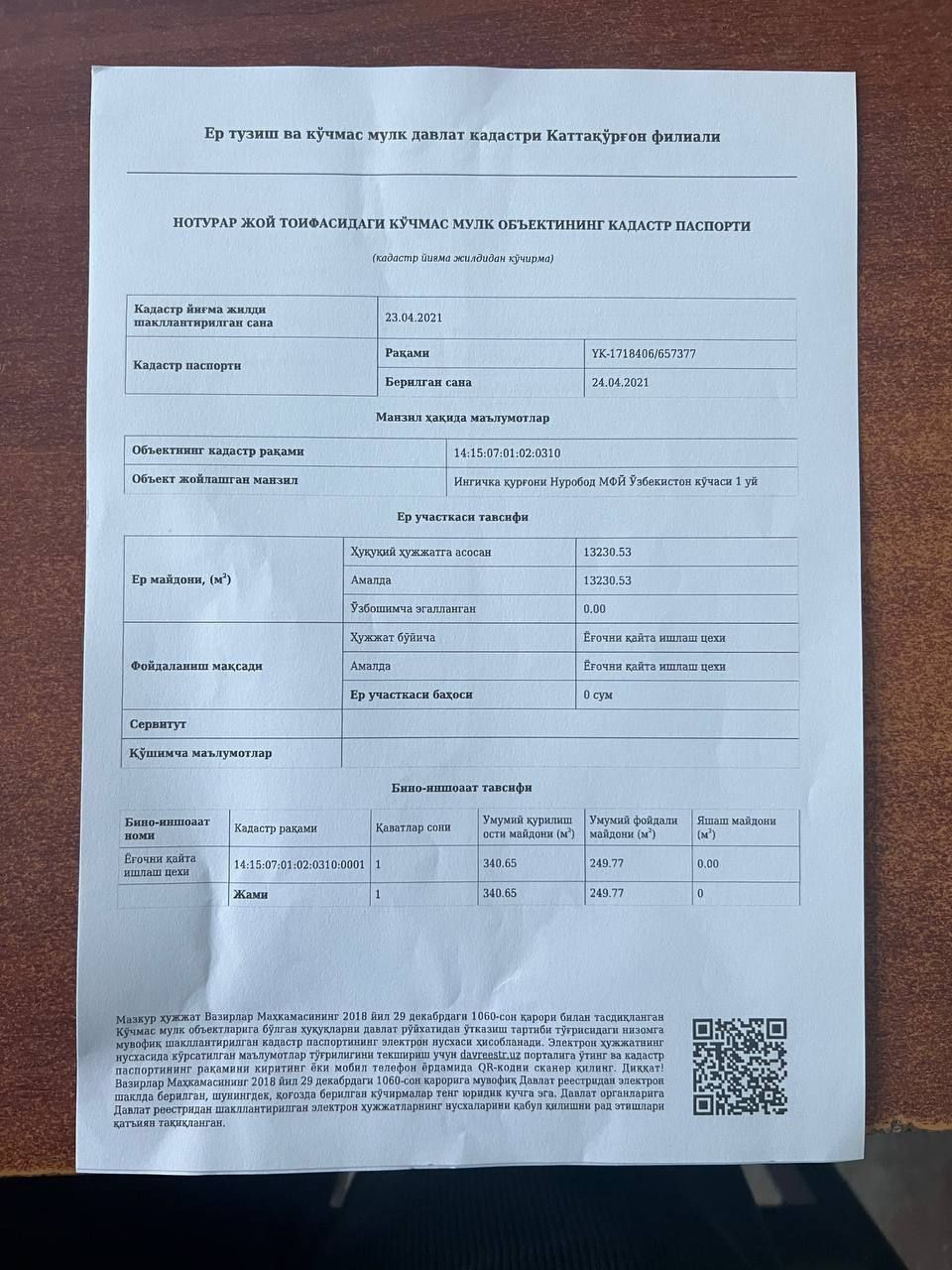 Бир гектар ер майдони срочно сотилади.