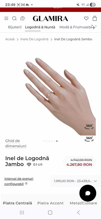 Inel de aur cu diamante